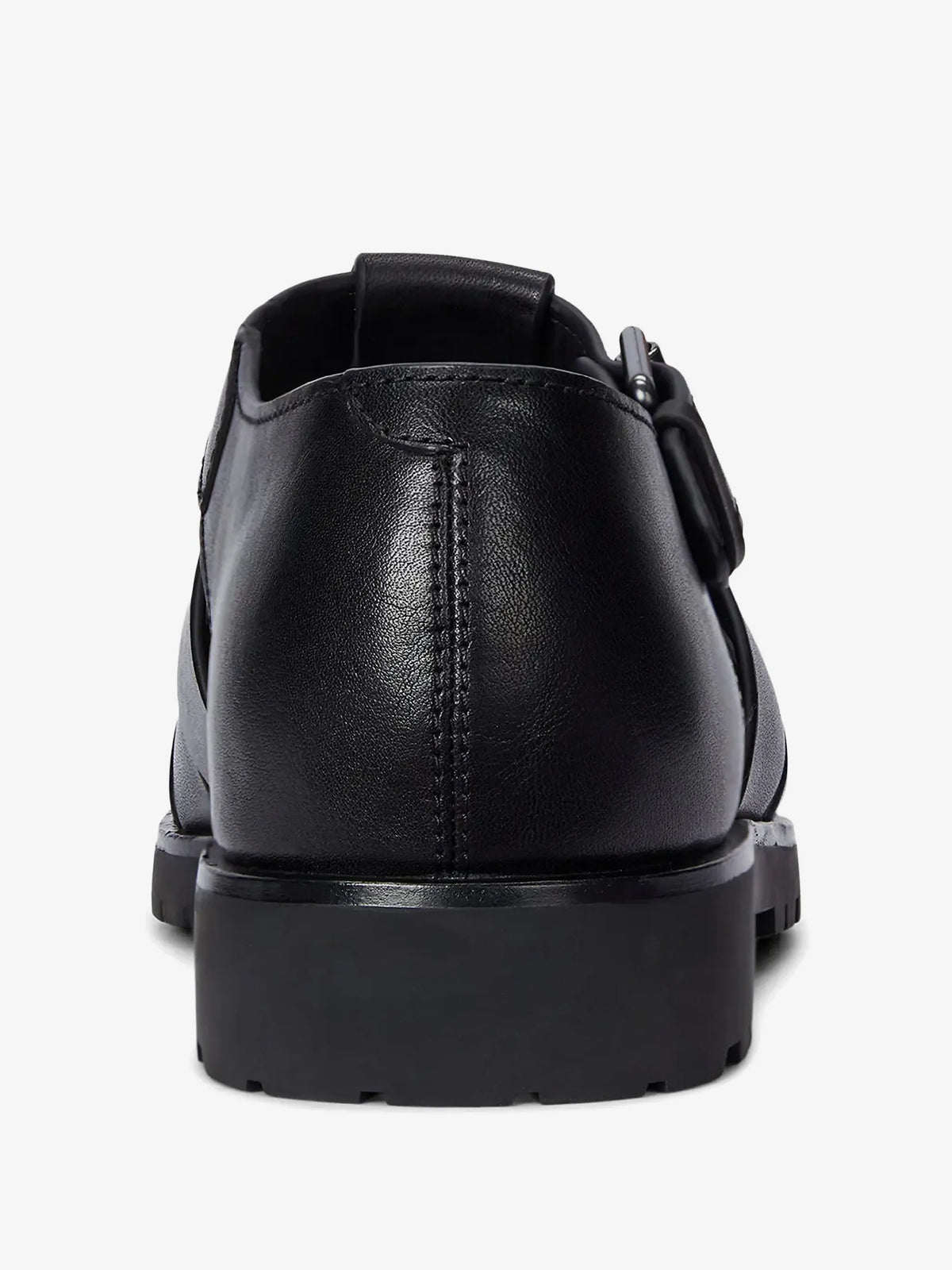 RALPH LAUREN Leather Fisherman Sandals Black