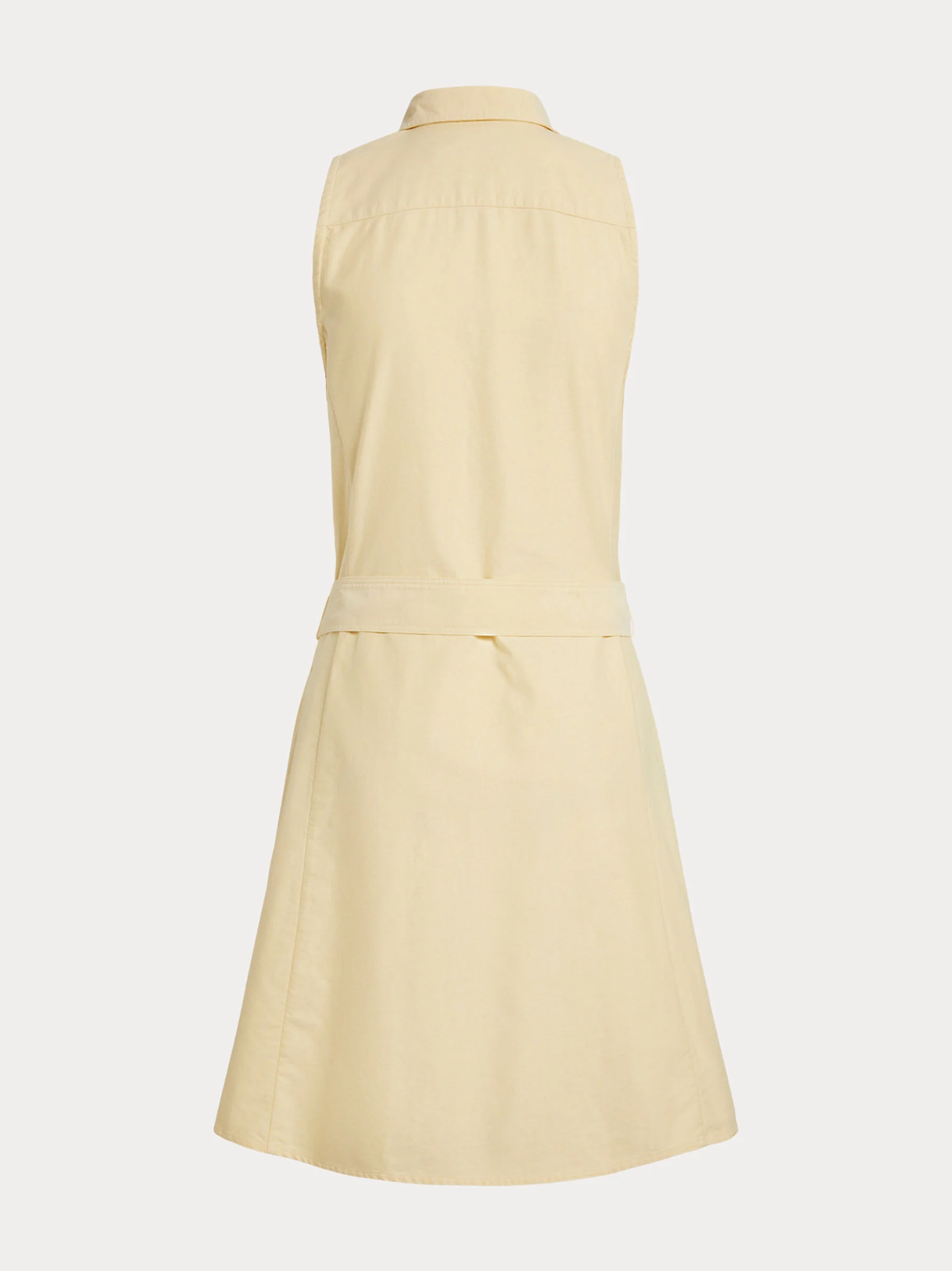 RALPH LAUREN WOMEN Cotton Oxford Sleeveless Shirt Dress Wicket Yellow